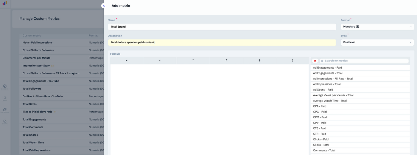 Custom Metric Data Types