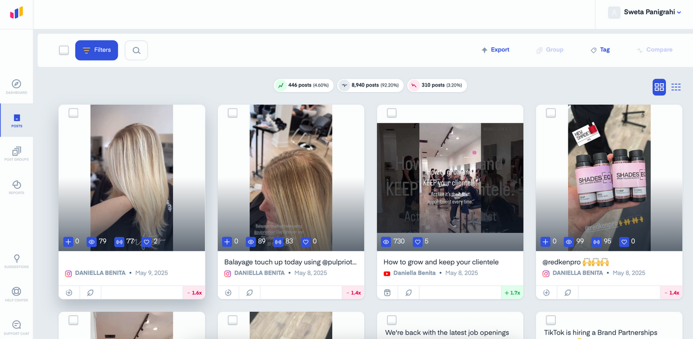 An image of the Measure Studio social media analytics platform