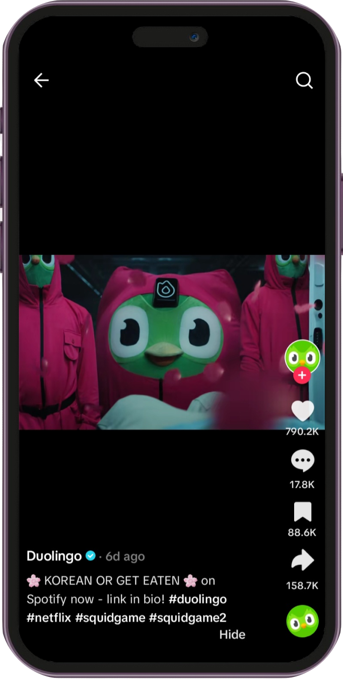 Duolingo TikTok post