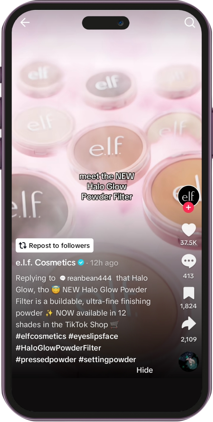 e.l.f. Cosmetics TikTok account