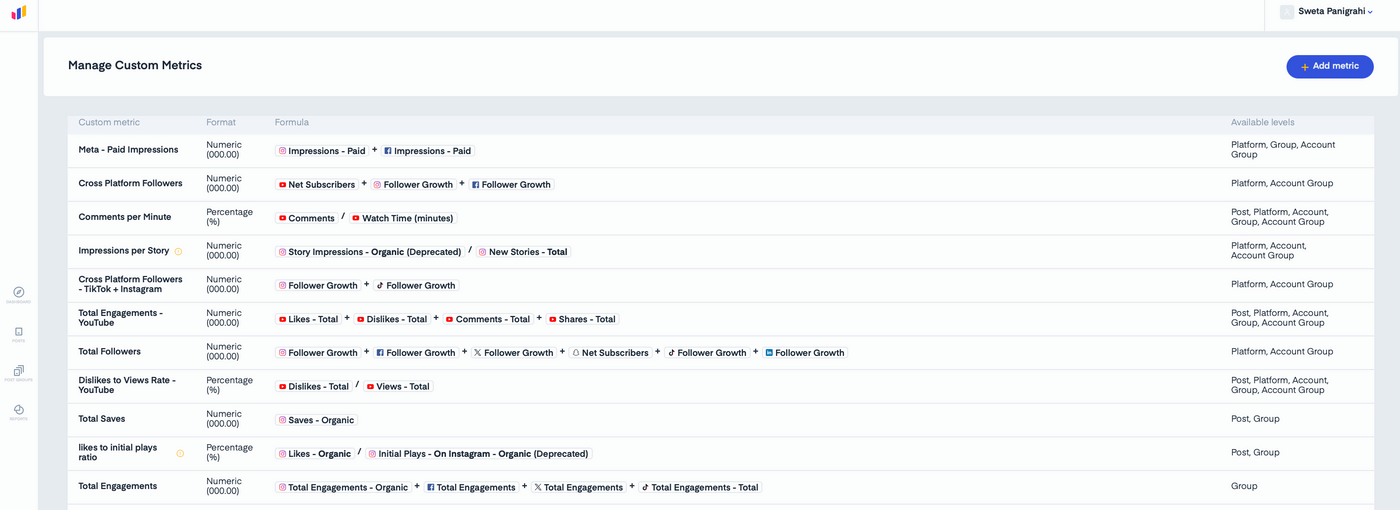 Custom Metrics