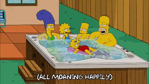 Simpsons in the hot tub