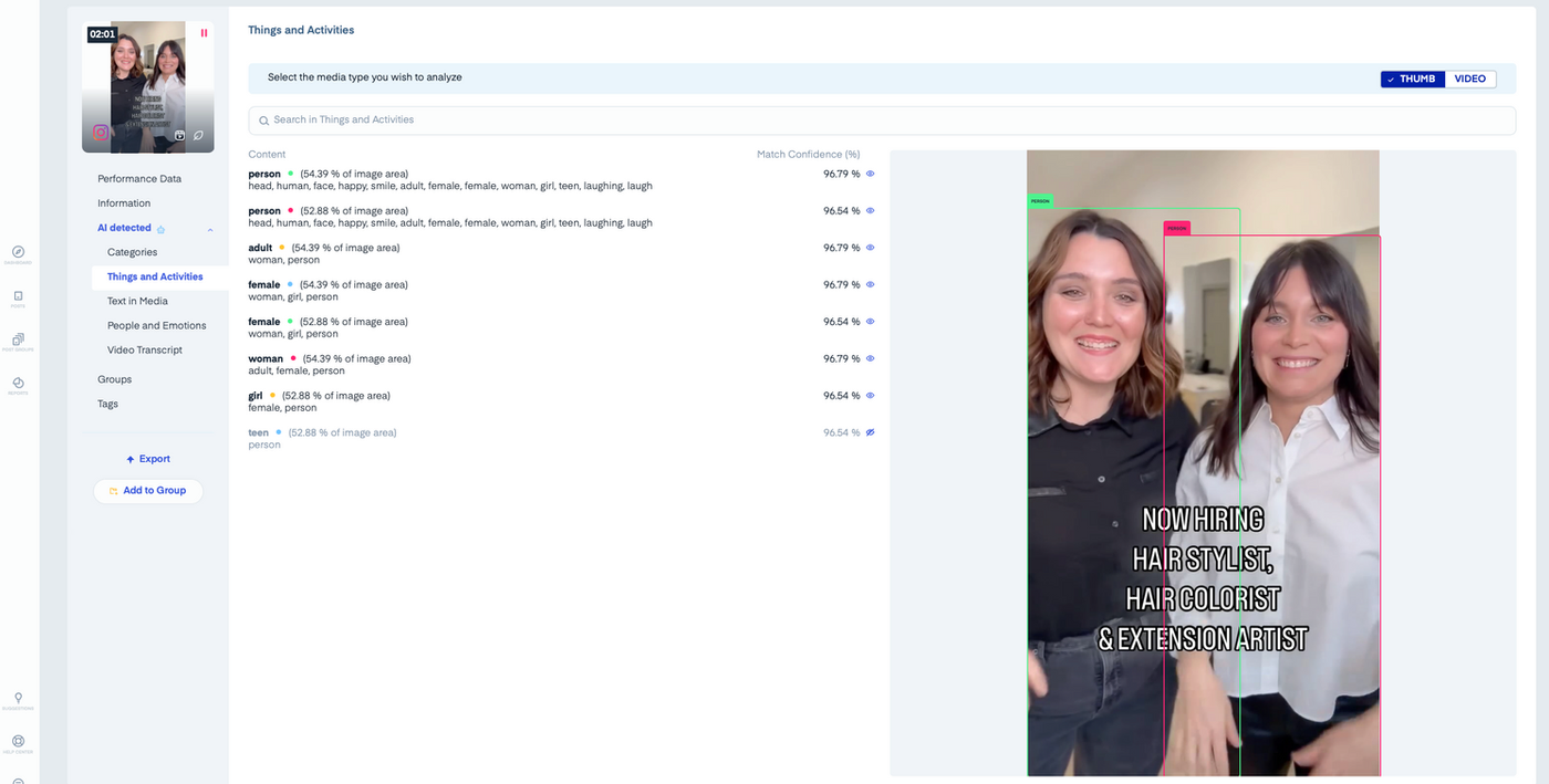 Two women smiling in a bright room, with text reading "Now Hiring: Hair Stylist, Hair Colorist & Extension Artist" overlaid on the image.
