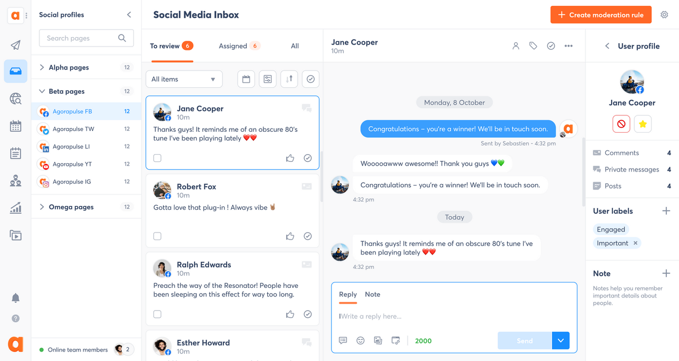 Agorapulse Social Media Analytics