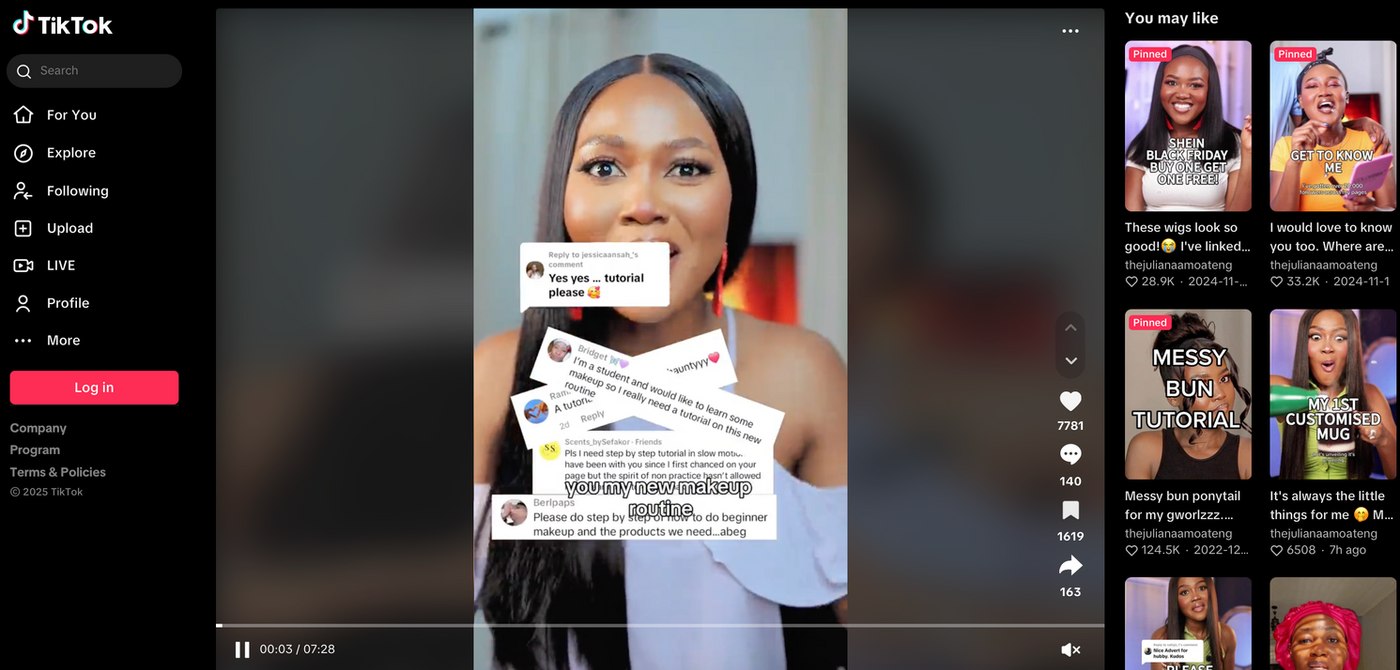 An image of a TikTok tutorial video