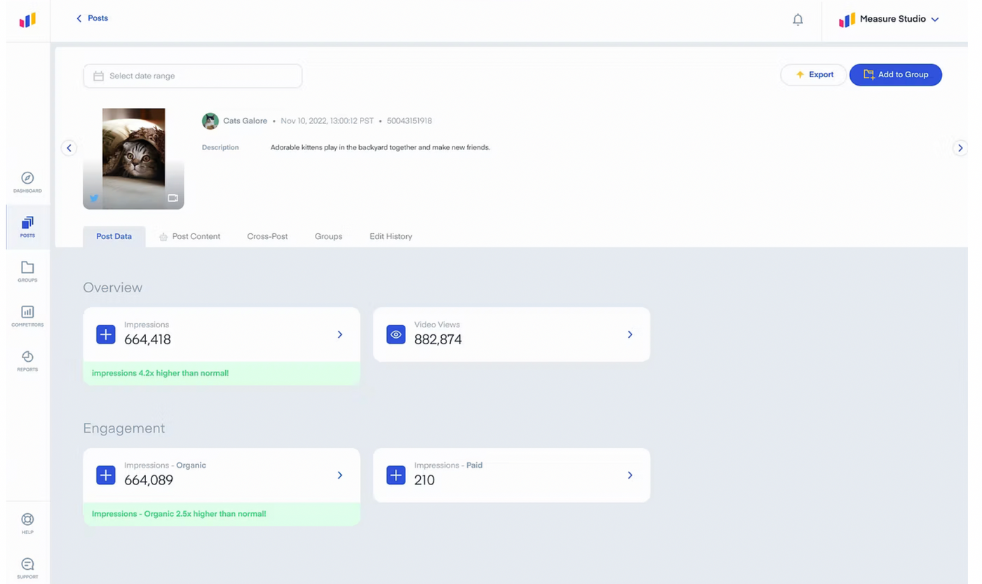 Available analytics with Measure Studio