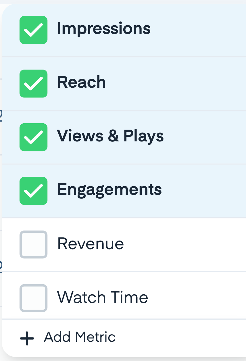 Manage metrics in Measure Studio