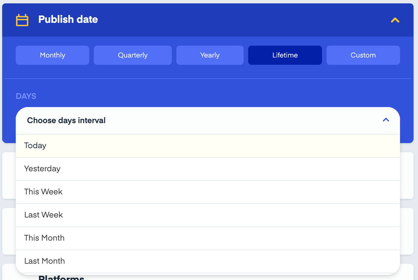 Publish Date filter in Measure Studio