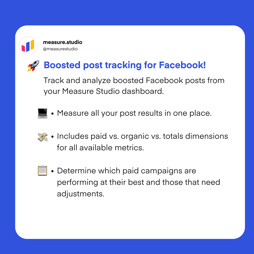 Boosted Facebook post tracking with Measure Studio